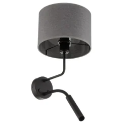 Wandlamp Hotel Plus met leeslampje, grijs