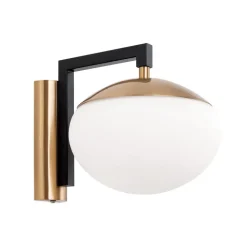 Wandlamp Josephine met kap van glas