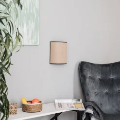 Wandlamp jute &black, naturelbruin, halfronde