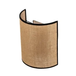 Wandlamp jute &black, naturelbruin, halfronde