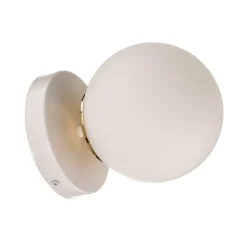 Wandlamp Kiba wit/goud met glazen bol