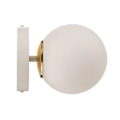 Wandlamp Kiba wit/goud met glazen bol