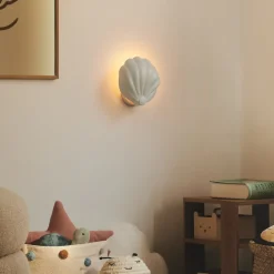 Wandlamp Konchi met kabel en stekker, wit