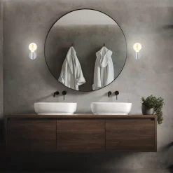 Wandlamp Kosol voor de badkamer, IP44, E27, chroom