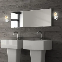 Wandlamp Kosol voor de badkamer, IP44, E27, chroom