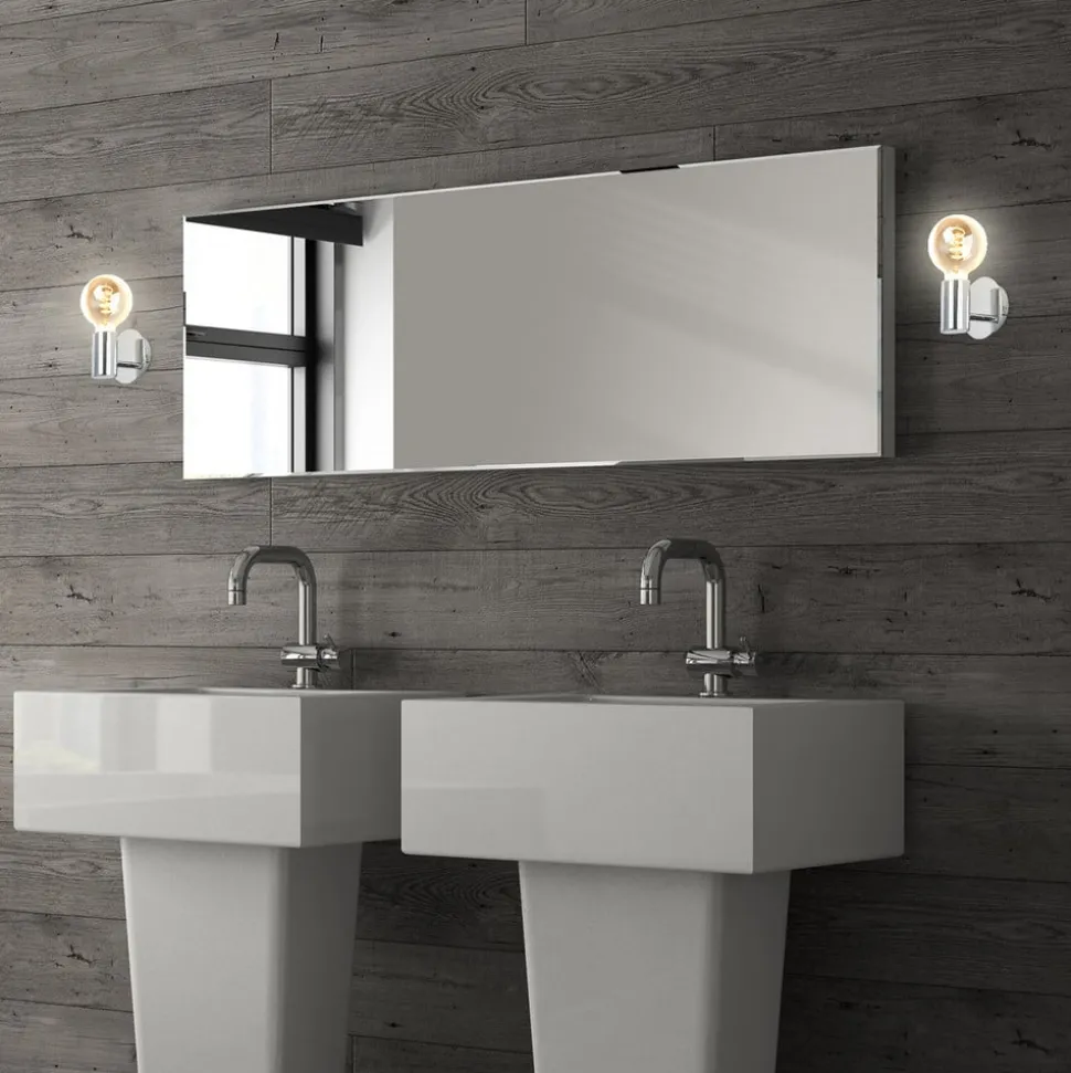 Wandlamp Kosol voor de badkamer, IP44, E27, chroom