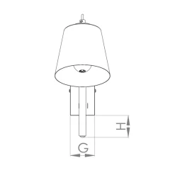 Wandlamp Lacey. Breedte 13,5 cm, staal