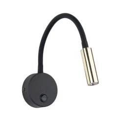 Wandlamp Lagos, zwart/goud, 45 cm, leeslamp, G9