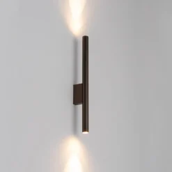 Wandlamp Laser, bruin, metaal, 40 cm hoog, G9