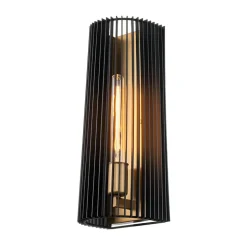 Wandlamp Linara, zwart/messing, 1-lamp