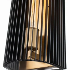Wandlamp Linara, zwart/messing, 1-lamp