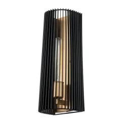 Wandlamp Linara, zwart/messing, 1-lamp