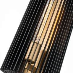 Wandlamp Linara, zwart/messing, 1-lamp