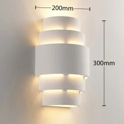 Wandlamp Lindby Marit, hoogte 30 cm, wit, gips, E14