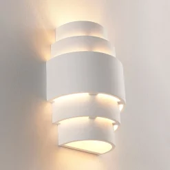 Wandlamp Lindby Marit, hoogte 30 cm, wit, gips, E14
