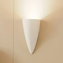 Wandlamp Lindby Pascali, hoogte 42 cm, wit, gips