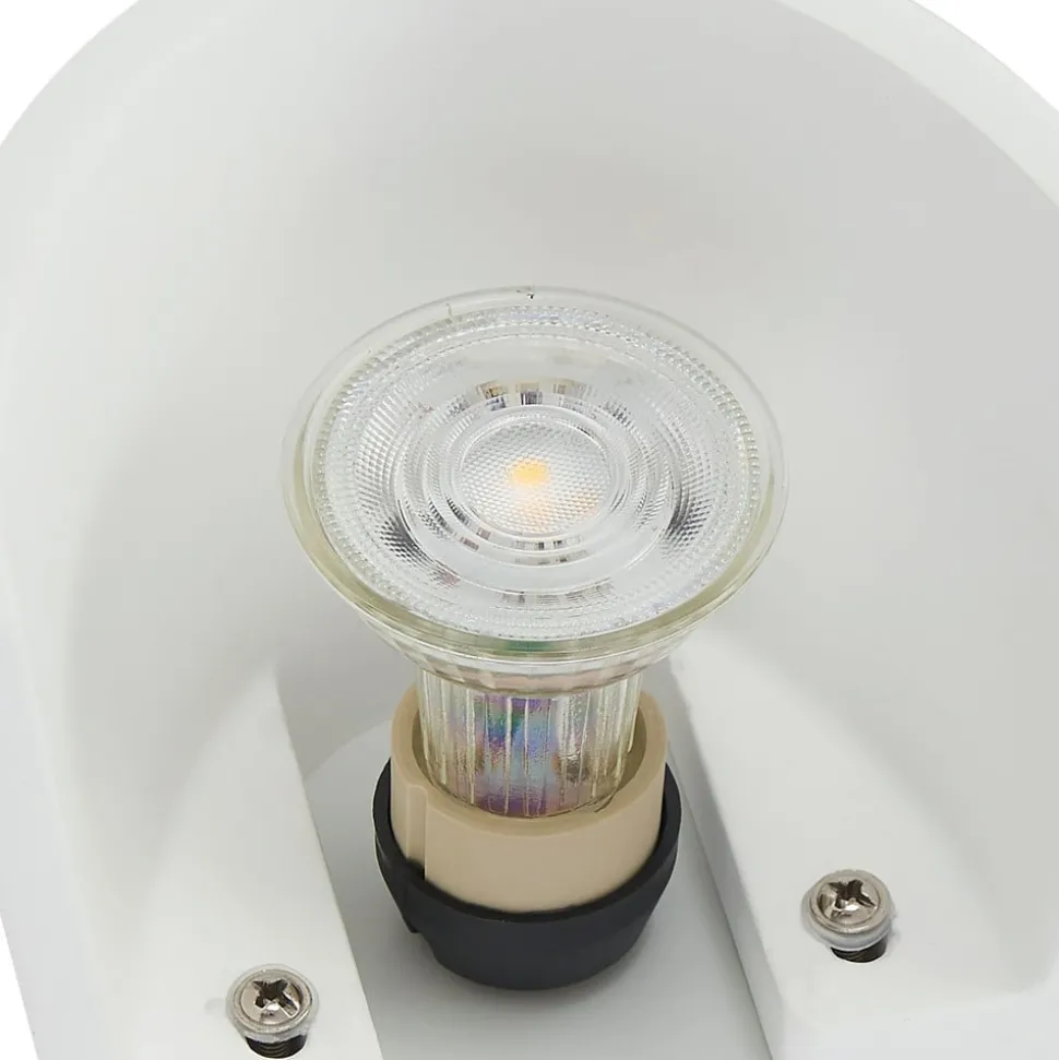 Wandlamp Lindby Pascali, hoogte 42 cm, wit, gips