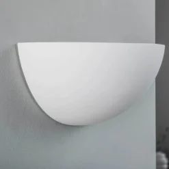 Wandlamp Lindby Pascali, hoogte 13 cm, wit, gips