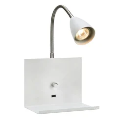 Wandlamp Logi met plank, wit