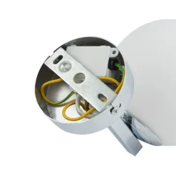 Wandlamp Lucande Bidolo, chroomkleurig, glas, Ø 12 cm, IP44