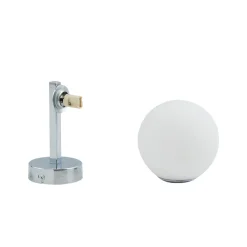 Wandlamp Lucande Bidolo, chroomkleurig, glas, Ø 12 cm, IP44