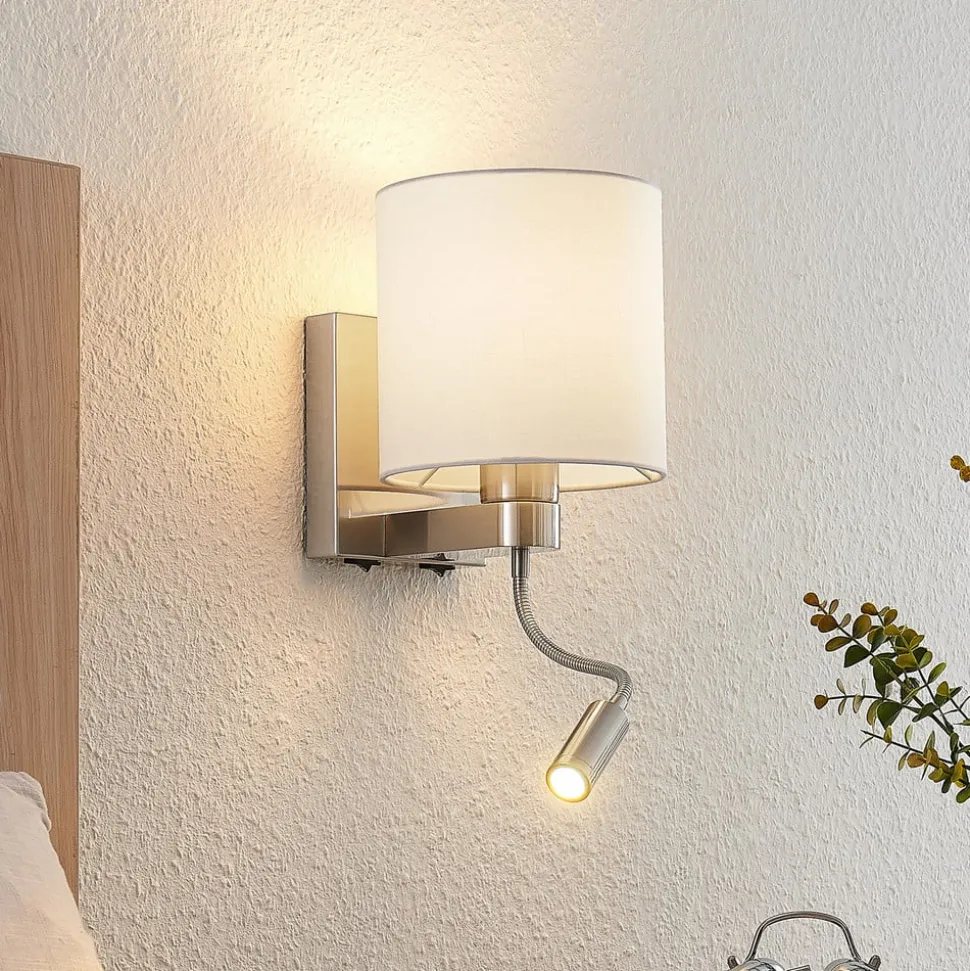 Wandlamp Lucande Brinja, 45 cm, draaibaar, leeslampje, E27