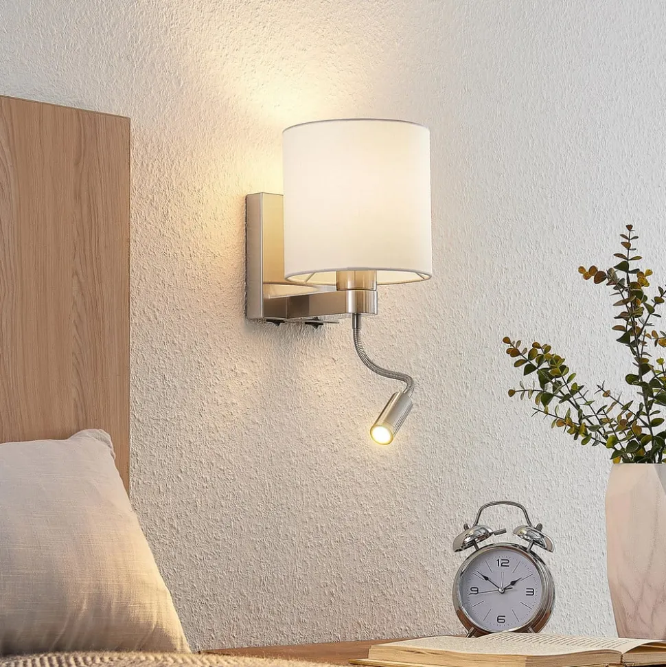 Wandlamp Lucande Brinja, 45 cm, draaibaar, leeslampje, E27