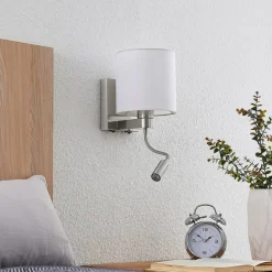 Wandlamp Lucande Brinja, 45 cm, draaibaar, leeslampje, E27