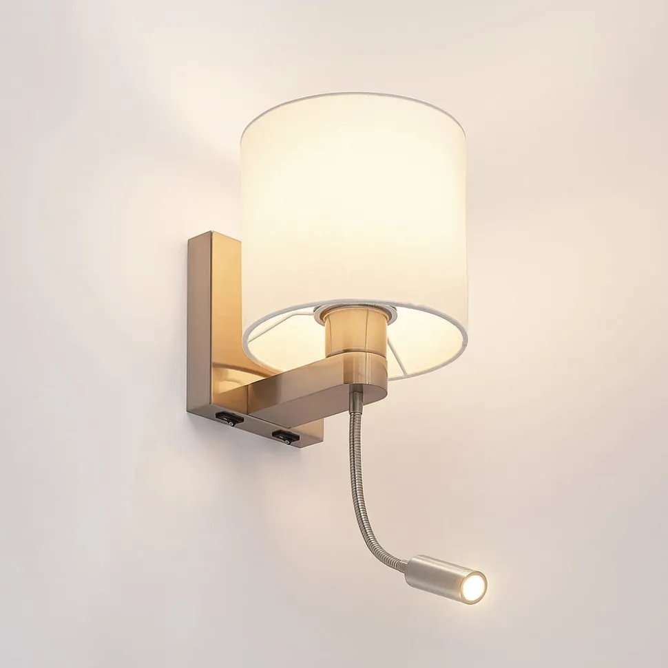 Wandlamp Lucande Brinja, 45 cm, draaibaar, leeslampje, E27