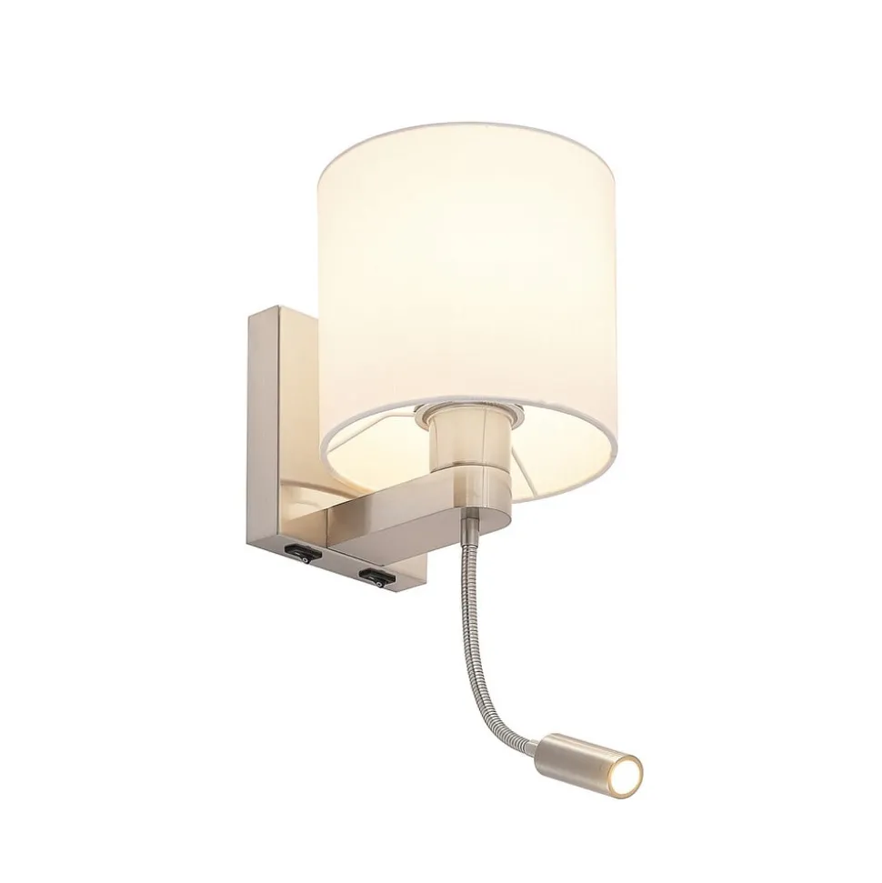 Wandlamp Lucande Brinja, 45 cm, draaibaar, leeslampje, E27