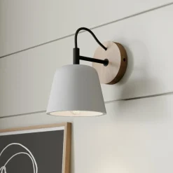 Wandlamp Lucande Kalinda, grijs, beton, 20 cm hoog, E14