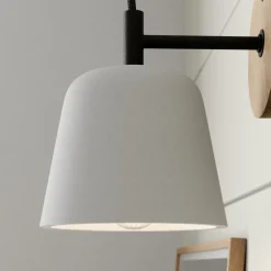 Wandlamp Lucande Kalinda, grijs, beton, 20 cm hoog, E14
