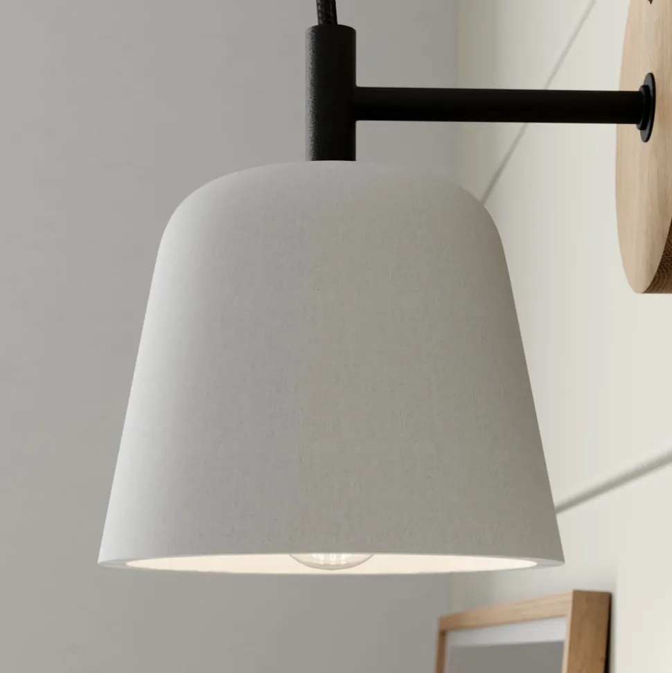 Wandlamp Lucande Kalinda, grijs, beton, 20 cm hoog, E14