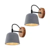 Wandlamp Lucande Kalinda, set van 2, grijs, beton, E14