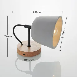 Wandlamp Lucande Kalinda, set van 2, grijs, beton, E14