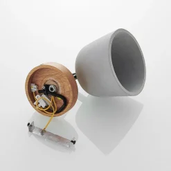 Wandlamp Lucande Kalinda, set van 2, grijs, beton, E14