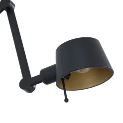 Wandlamp Lucande Silka, zwart, metaal, 9,5 cm hoog