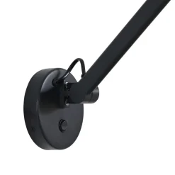 Wandlamp Lucande Silka, zwart, metaal, 9,5 cm hoog