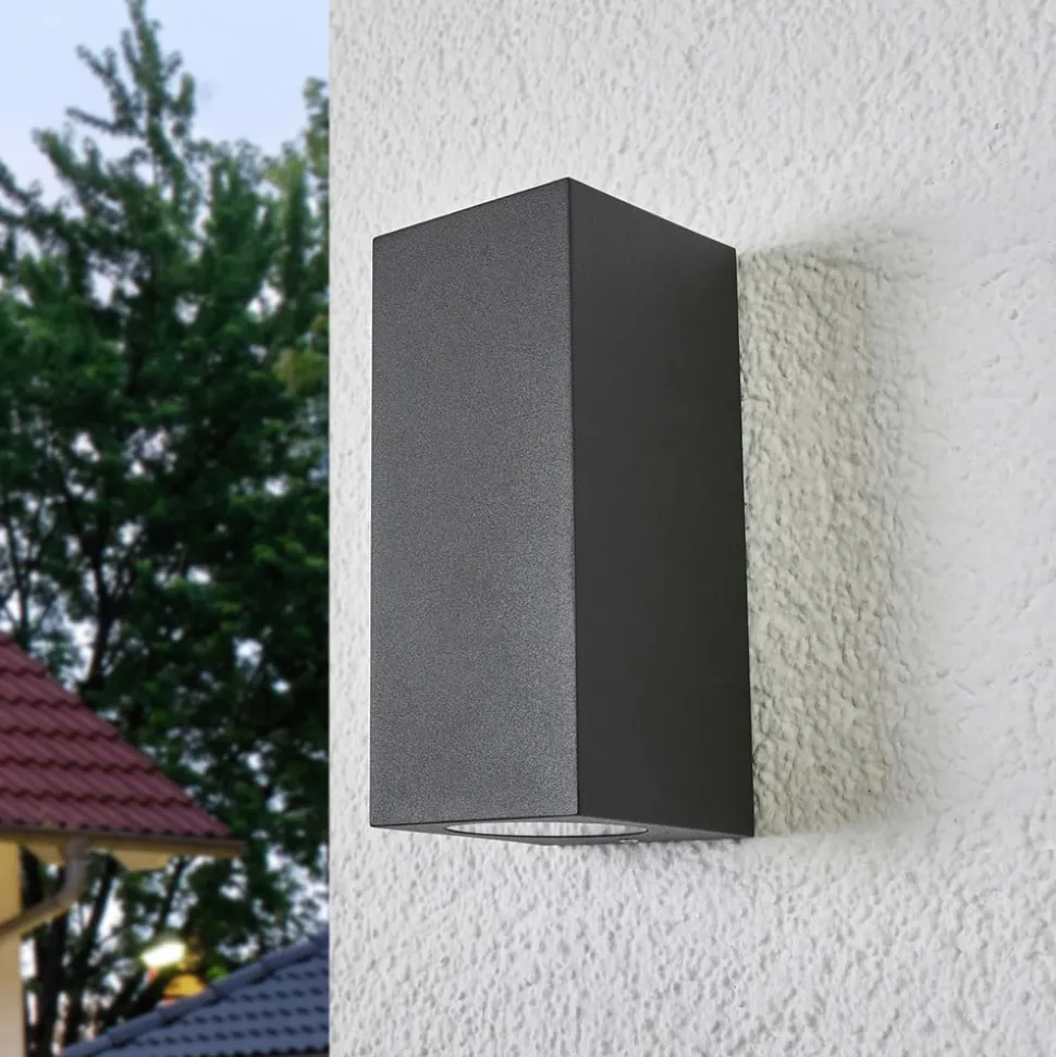 Wandlamp Lucande Xava, up/down, antraciet, 2-lamps, GU10