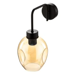 Wandlamp Lukka, 1-lamp, zwart/amber