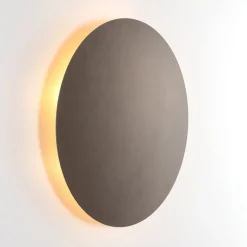 Wandlamp Luna, bruin, indirect licht, Ø 30 cm, staal