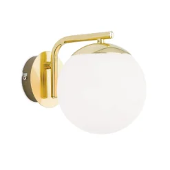 Wandlamp Madis met glasbol en schakelaar