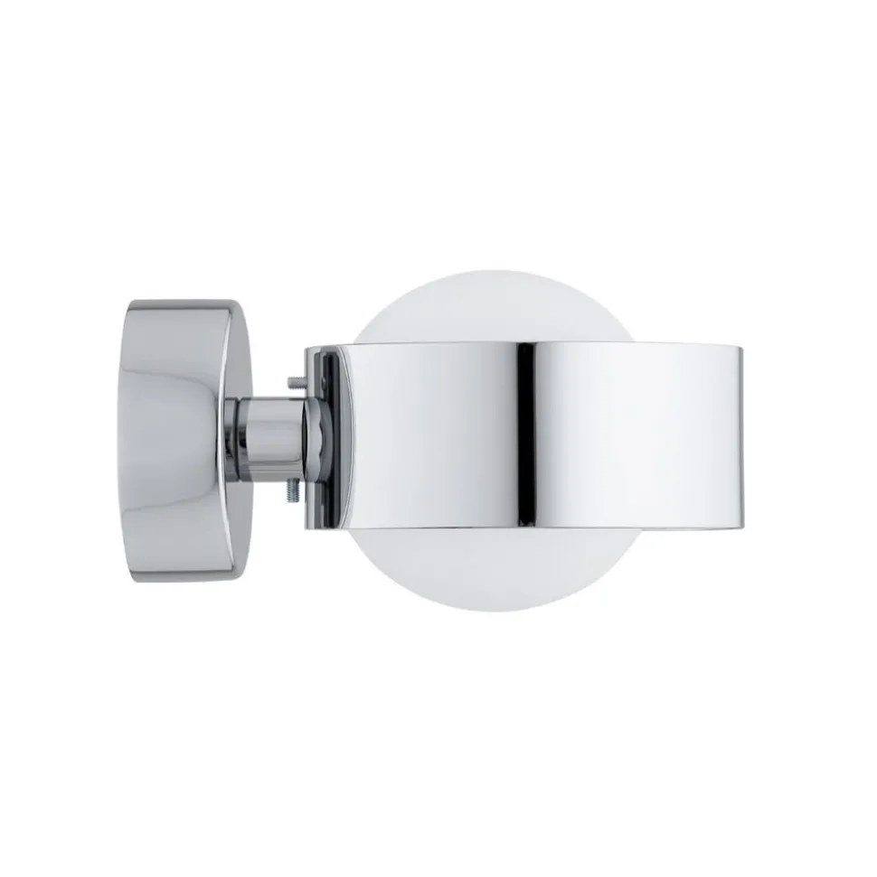 Wandlamp Mado, staal chroomkleurig, glas opaal, 1-lamp