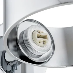 Wandlamp Mado, staal chroomkleurig, glas opaal, 1-lamp