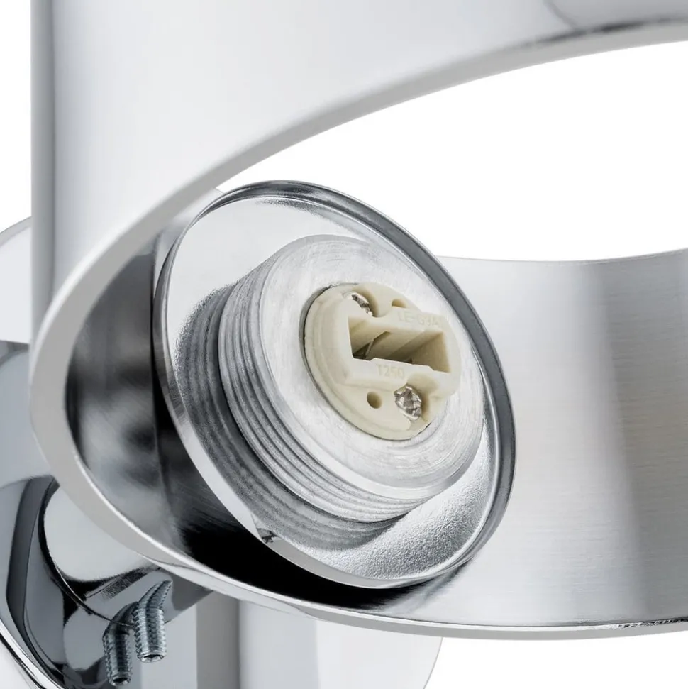 Wandlamp Mado, staal chroomkleurig, glas opaal, 1-lamp