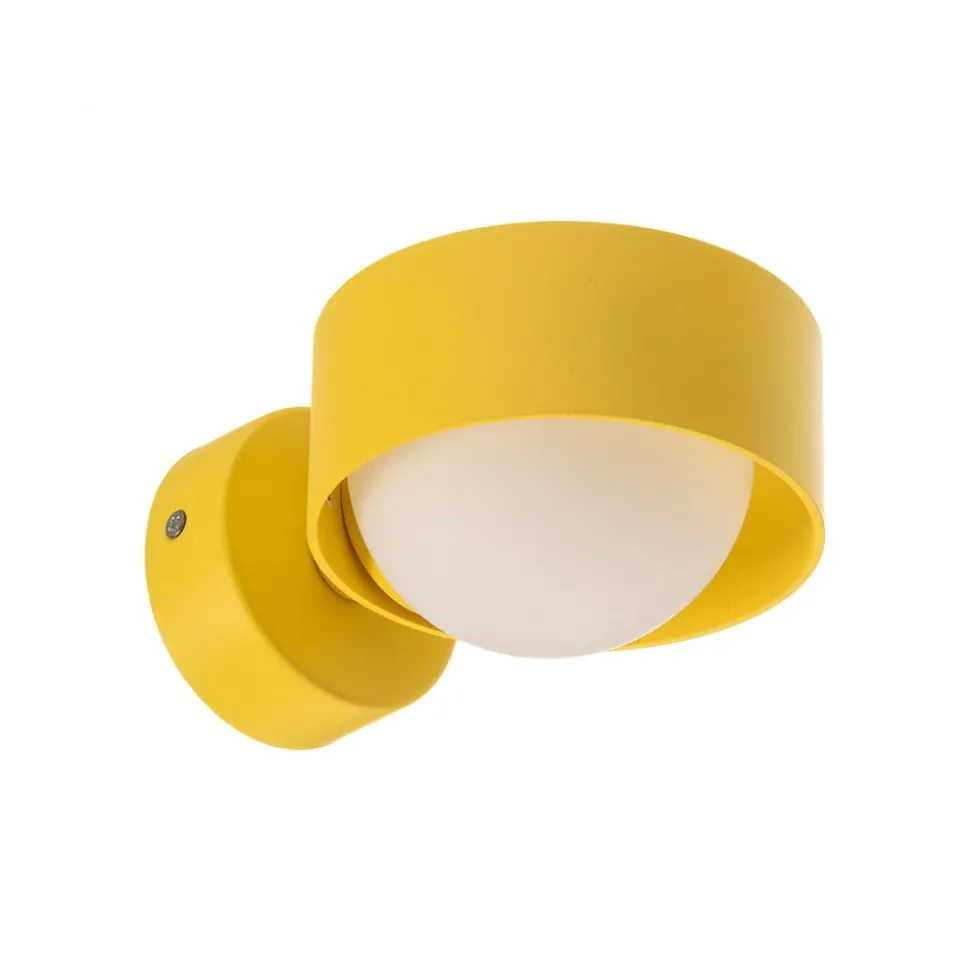 Wandlamp Mado van staal, geel, 1-lamp