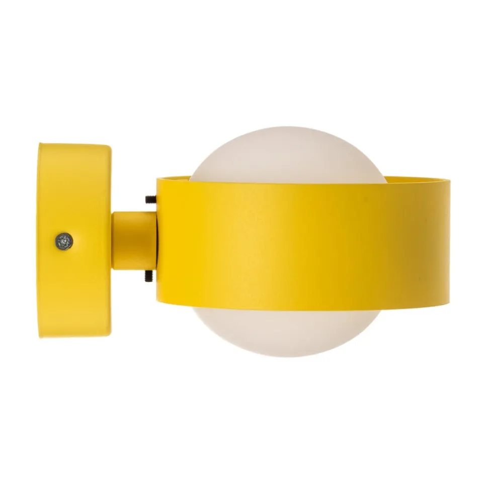 Wandlamp Mado van staal, geel, 1-lamp