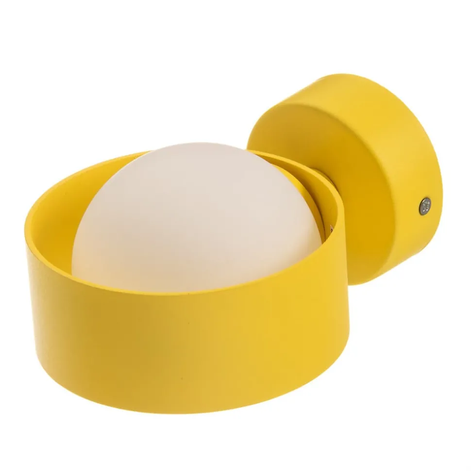 Wandlamp Mado van staal, geel, 1-lamp