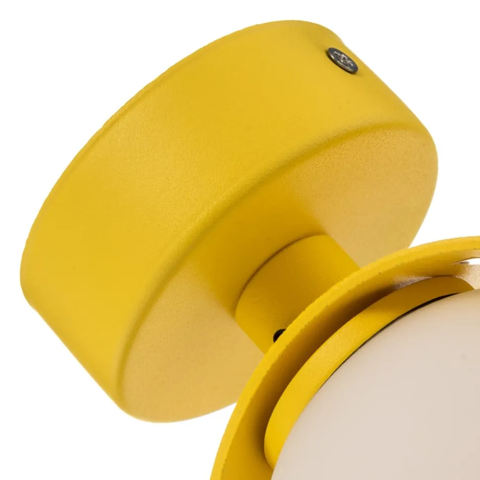 Wandlamp Mado van staal, geel, 1-lamp