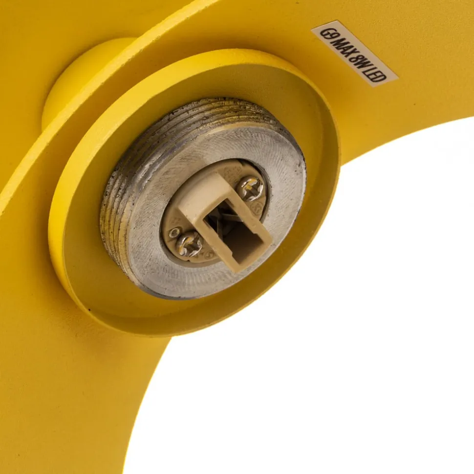 Wandlamp Mado van staal, geel, 1-lamp